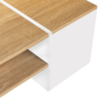 Voir la diapositive 5 : ID MARKET Table basse bar contemporaine rectangulaire IZIA avec coffre blanc et plateaux bois