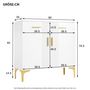 Voir la diapositive 3 : MERAX Buffet 2 porte(s) 2 tiroir(s) - 80 cm blanc panneaux de particules