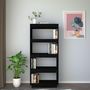 Voir la diapositive 3 : VIDAXL Bibliotheque/Separateur de piece Noir 60x35x135 cm Pin massif