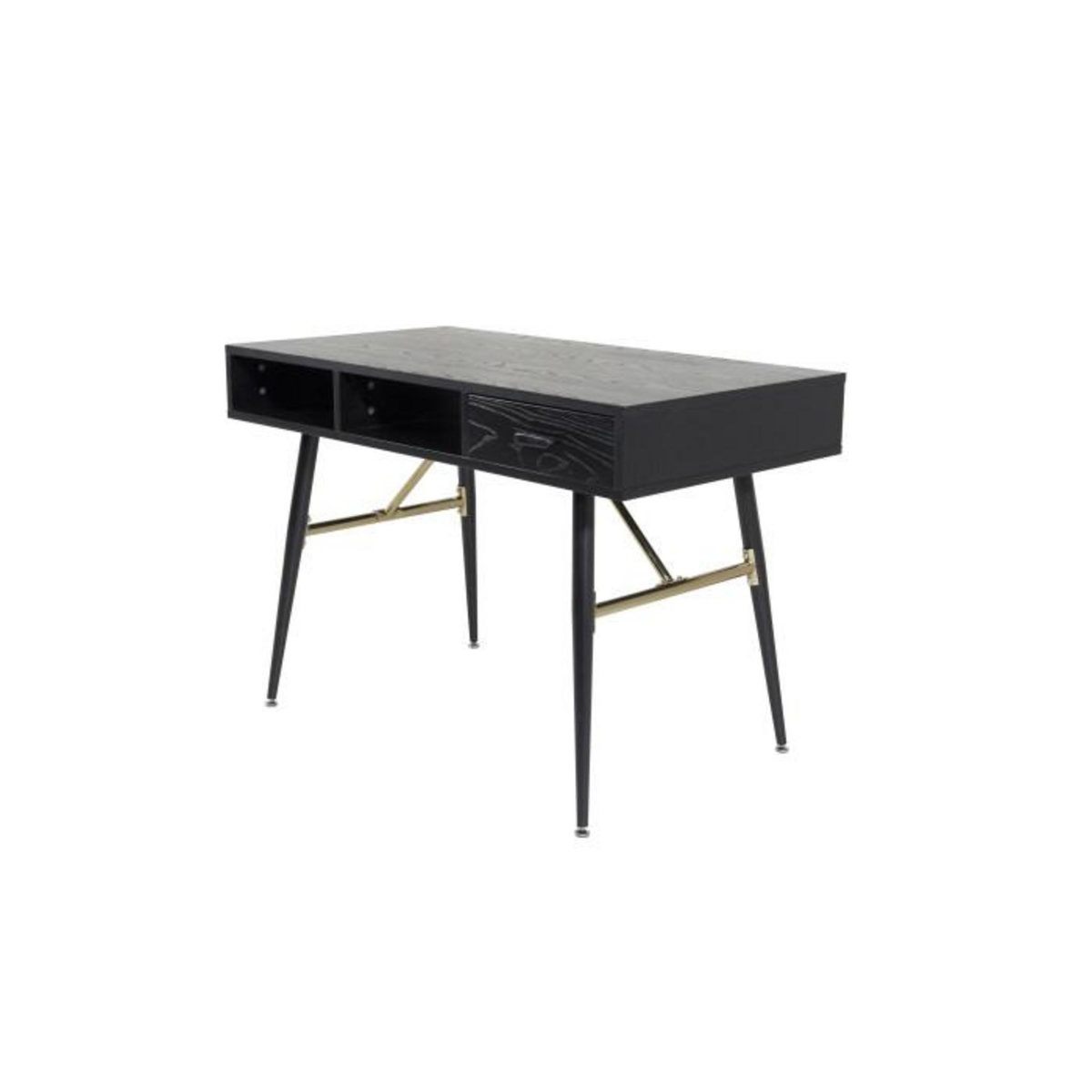 Paris Prix Bureau Design Avec Tiroir  Gold  110cm Noir