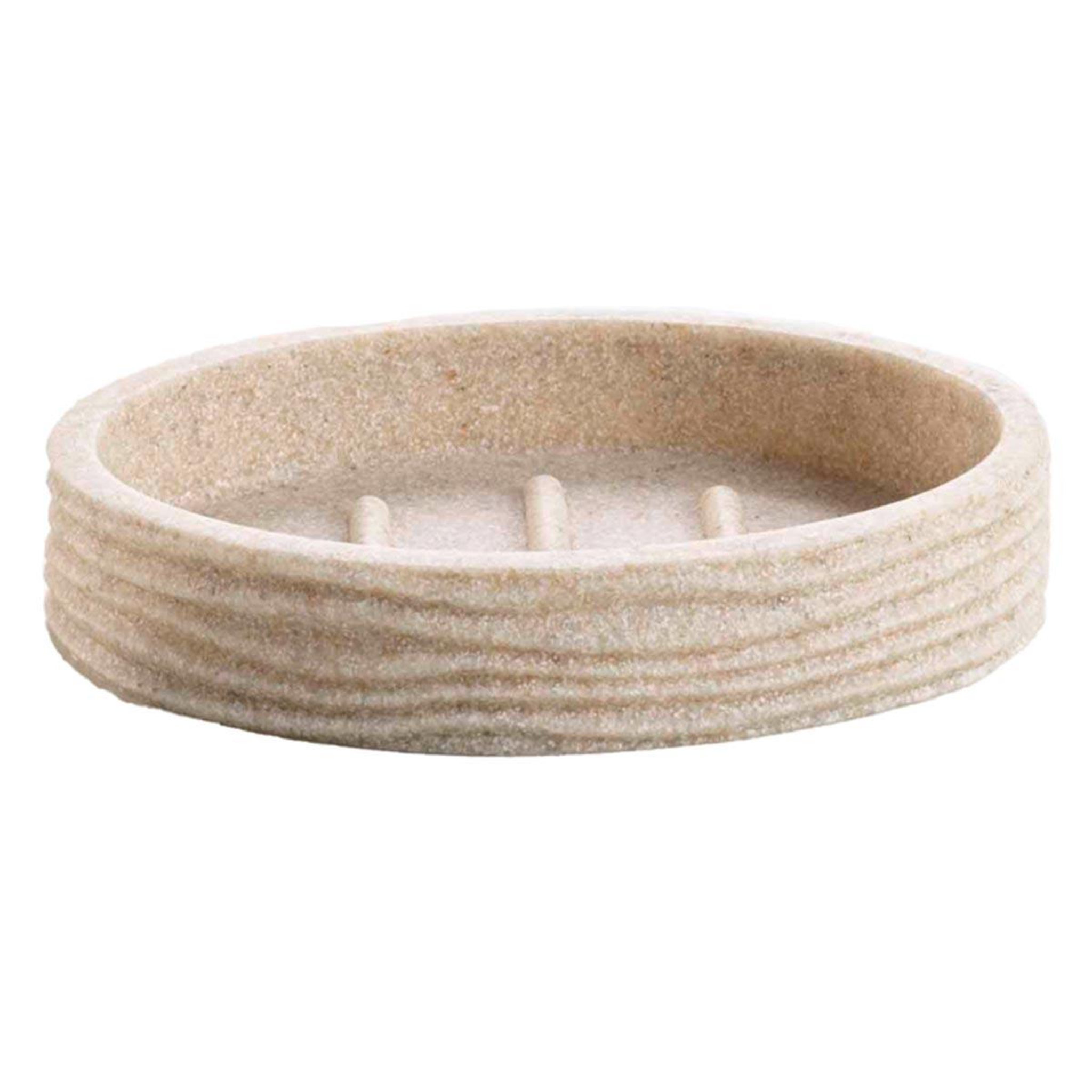 Douceur d'Intérieur Porte-savon effet strié  siloa  12cm sable