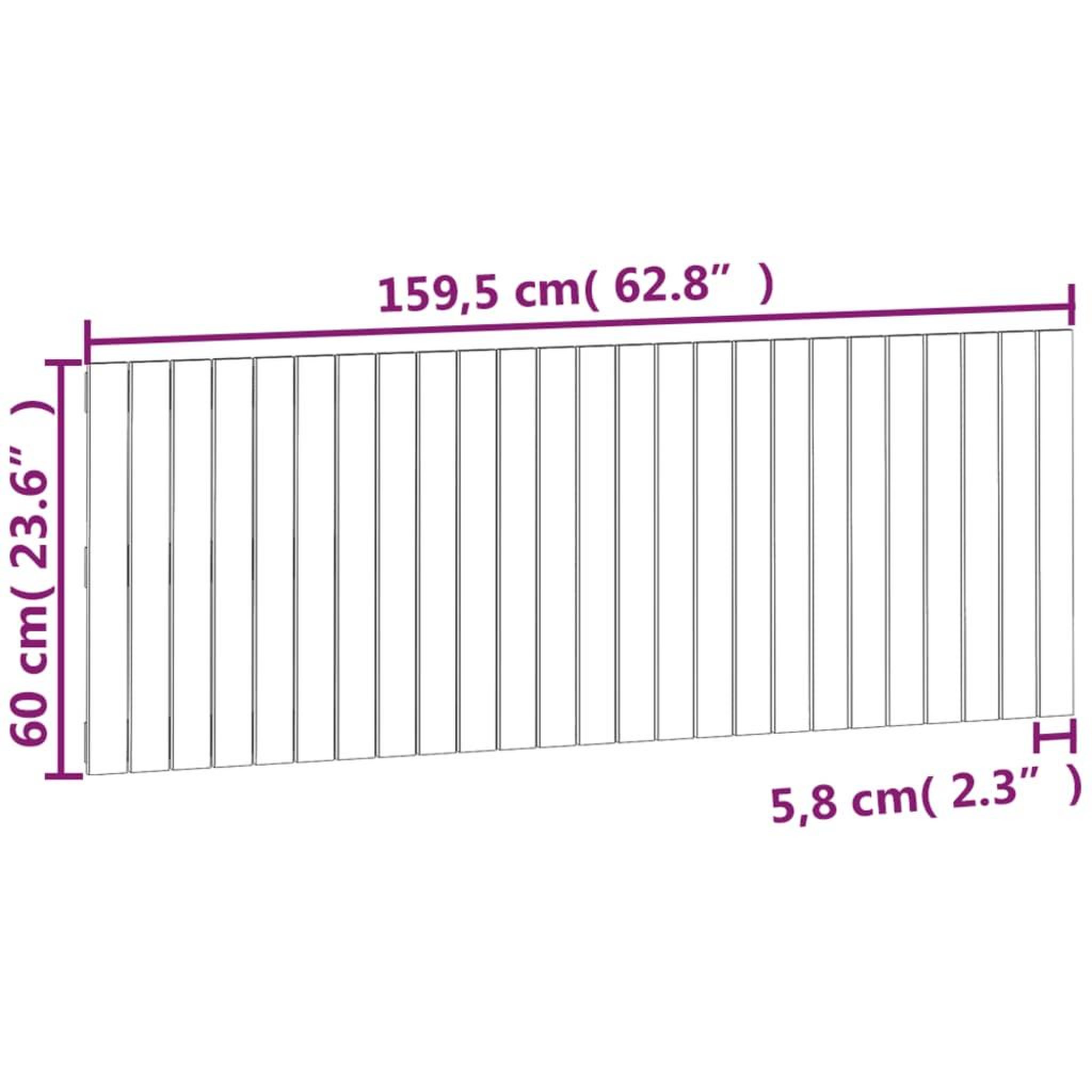 Voir la diapositive 6 : VIDAXL Tete de lit murale Noir 159,5x3x60 cm Bois massif de pin