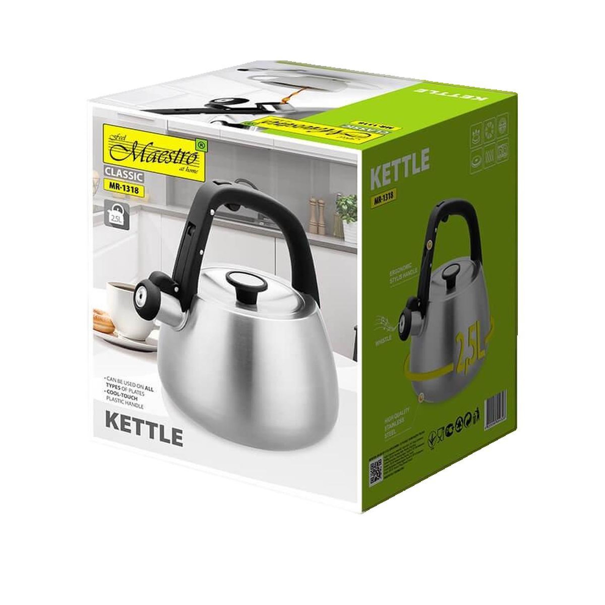 Voir la diapositive 2 : HELLO MAESTRO Bouilloire Maestro MR-1318 acier inoxydable 2,5 litres