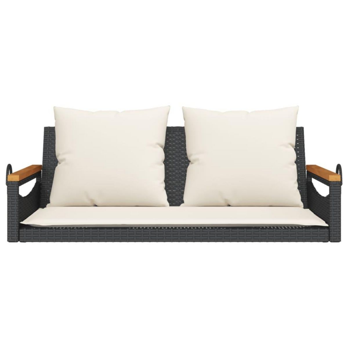VIDAXL Balancelle avec coussins noir 109x62x40 cm resine tressee