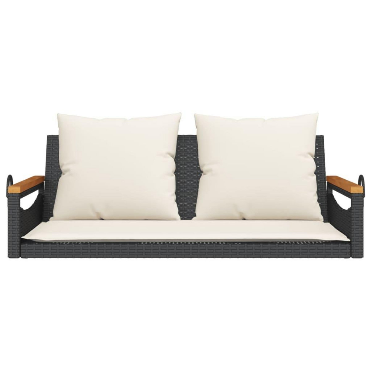 VIDAXL Balancelle avec coussins noir 109x62x40 cm resine tressee