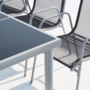 Voir la diapositive 6 : CONCEPT USINE Table de jardin et 8 chaises en acier et toile PVC gris LUSIANA