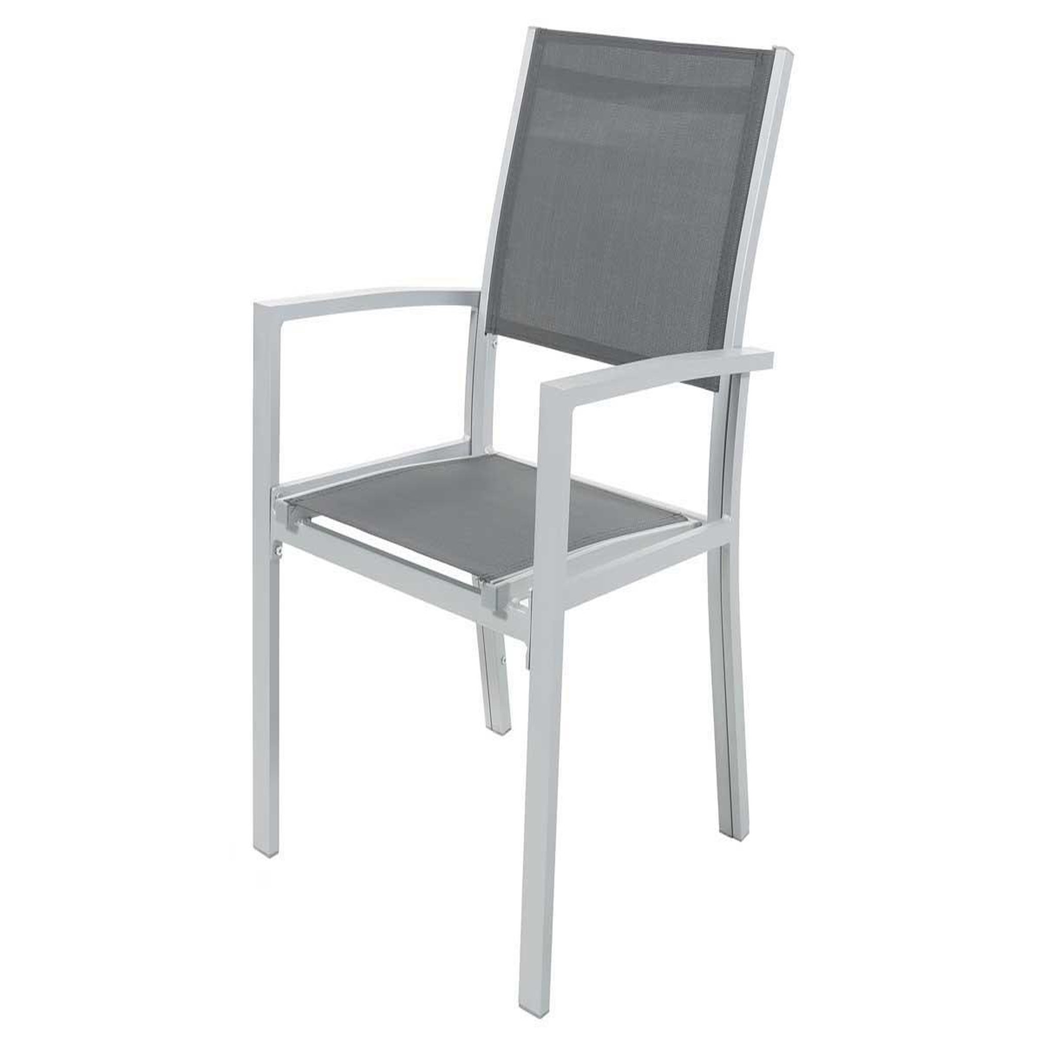 Voir la diapositive 2 : Habitat et Jardin Fauteuil jardin alu/textilène  tropic  - phoenix - gris foncé - lot de 2