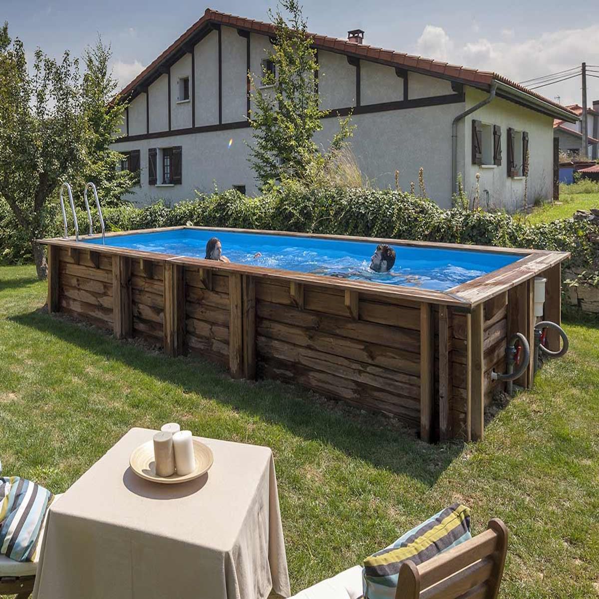 GRE Piscine bois Mango 6,18 x 3,20 x 1,33 m - Gré