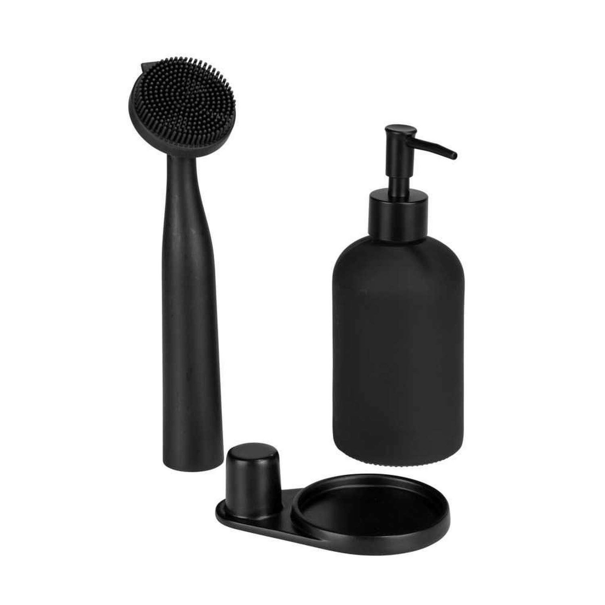 Voir la diapositive 2 : Wenko Set d'accessoires vaisselle 3 pièces - noir