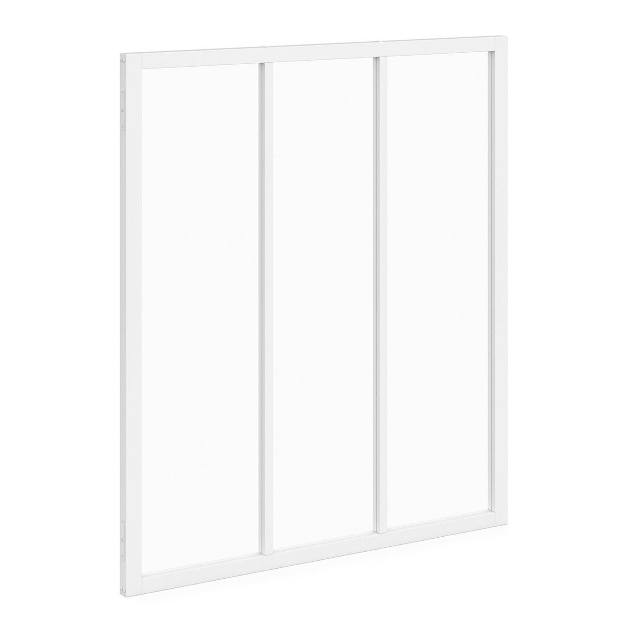 ID MARKET Verrière atelier 3 vitrages l. 93 x h. 108 cm en métal blanc et verre trempé