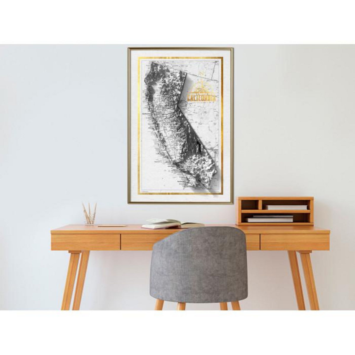 Paris Prix Affiche Murale Encadrée  Raised Relief Map California