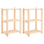 Voir la diapositive 1 : VIDAXL Etageres de rangement a 3 niveaux 2 pcs 60x38x90 cm Pin 150 kg