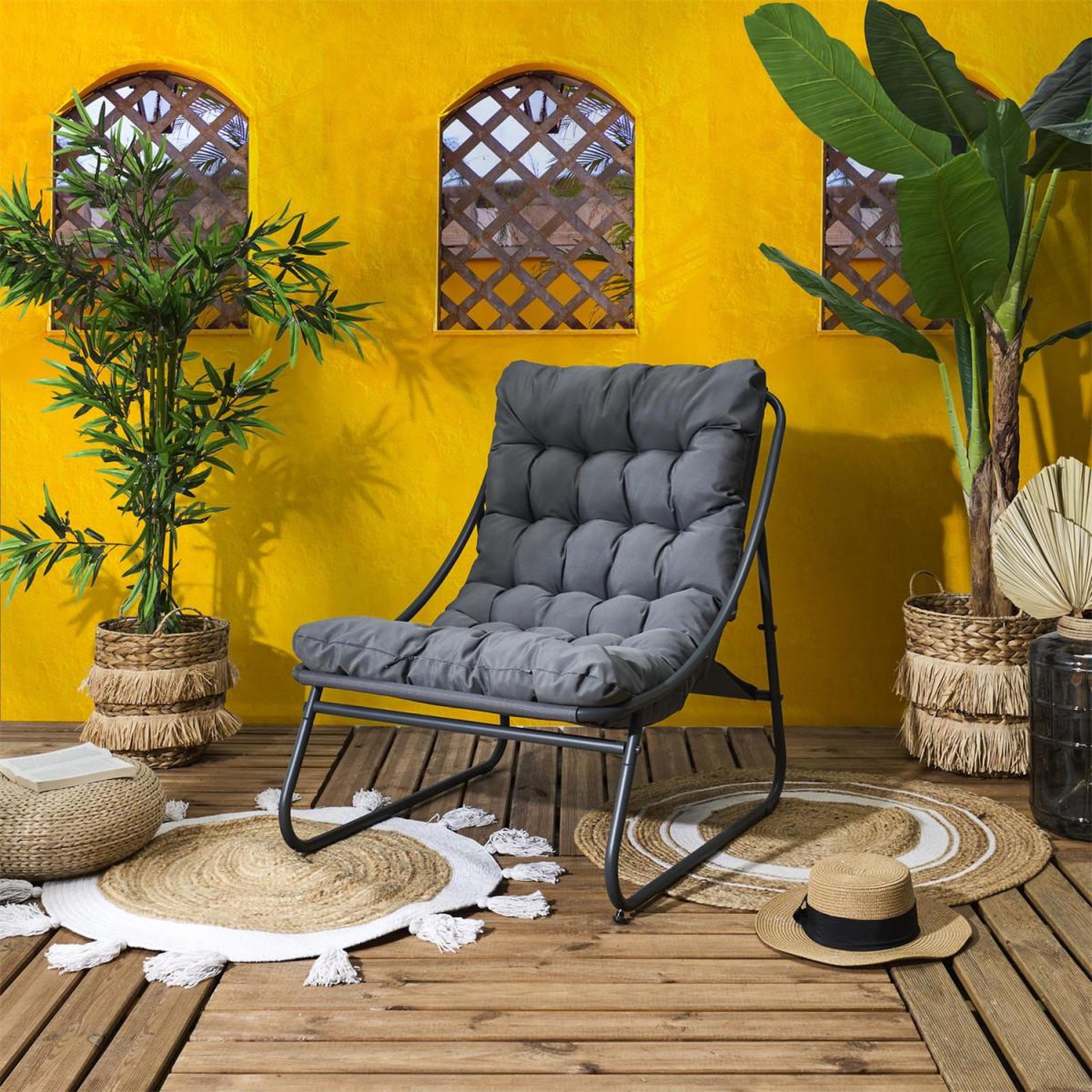 Voir la diapositive 6 : The Home Deco Factory Fauteuil d'extérieur  dolce vita  88cm anthracite