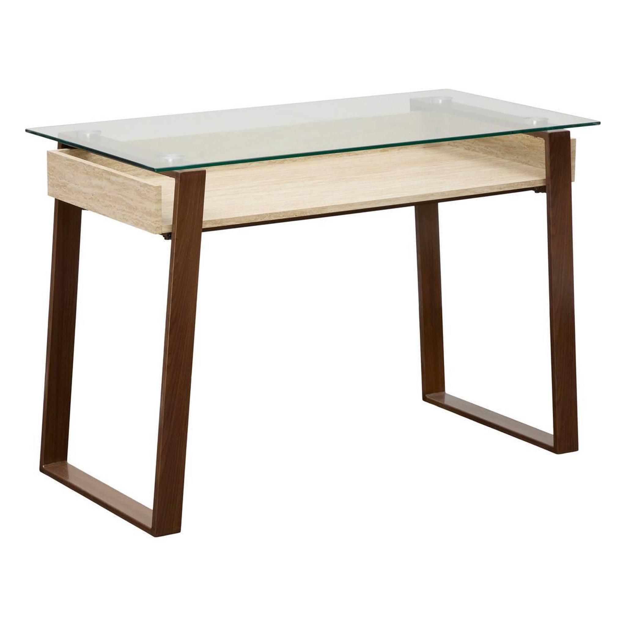 Voir la diapositive 1 : ATMOSPHERA Bureau en Verre  Ariro  110cm Beige