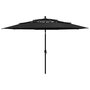 Voir la diapositive 1 : VIDAXL Parasol de jardin a 3 niveaux avec mat en aluminium noir 3,5 m