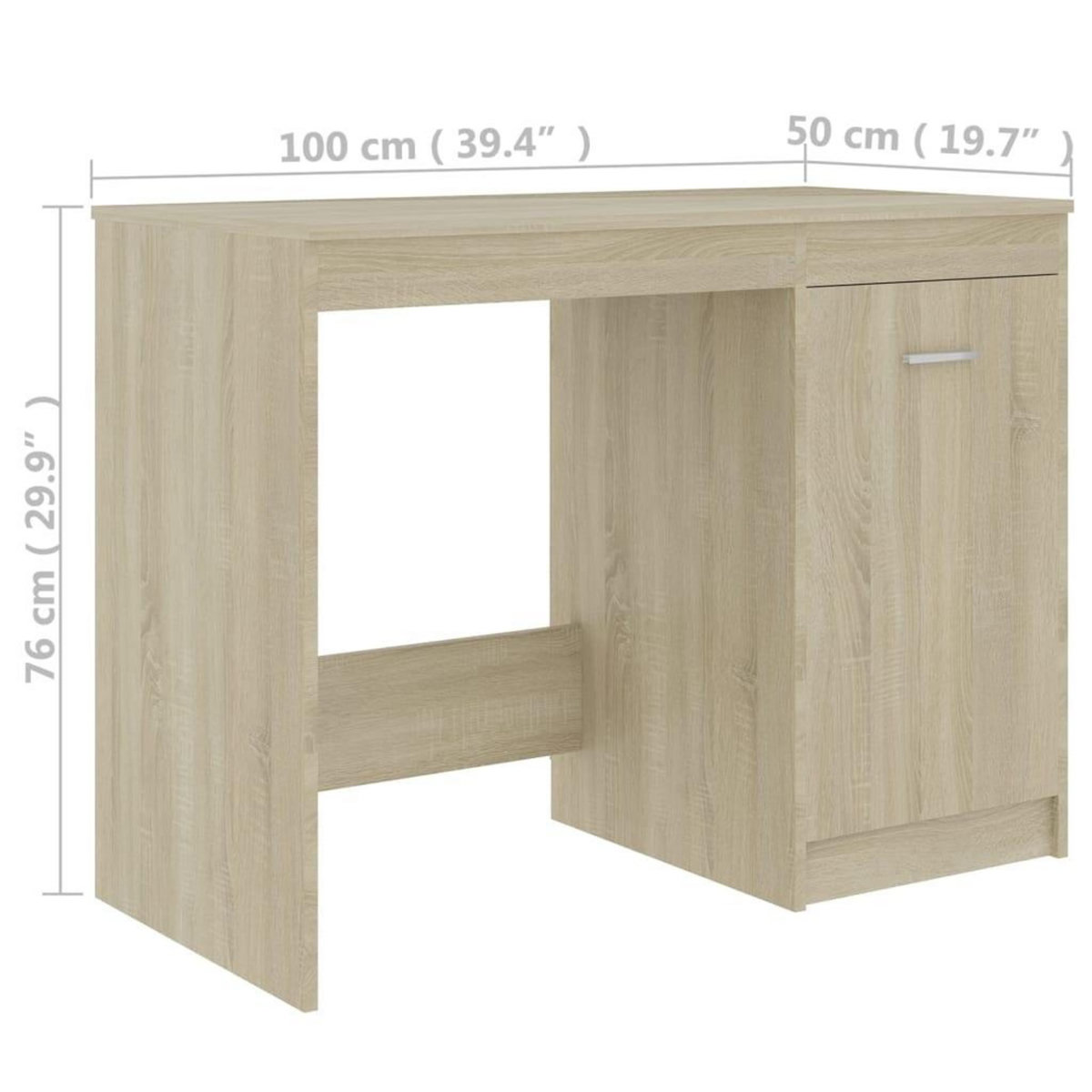 VIDAXL Bureau Chene sonoma 100x50x76 cm Bois d'ingenierie