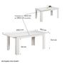Voir la diapositive 2 : HomeStyle4U Table à Manger Extensible Moderne 160x90 cm Blanche pour 8 Personnes