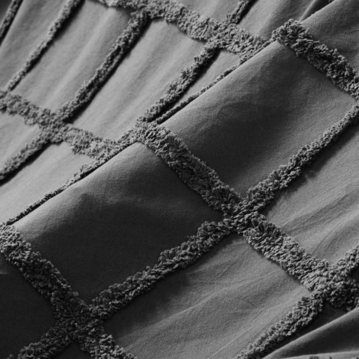 Paris Prix Plaid Uni en Coton  Calyssa  125x150cm Anthracite