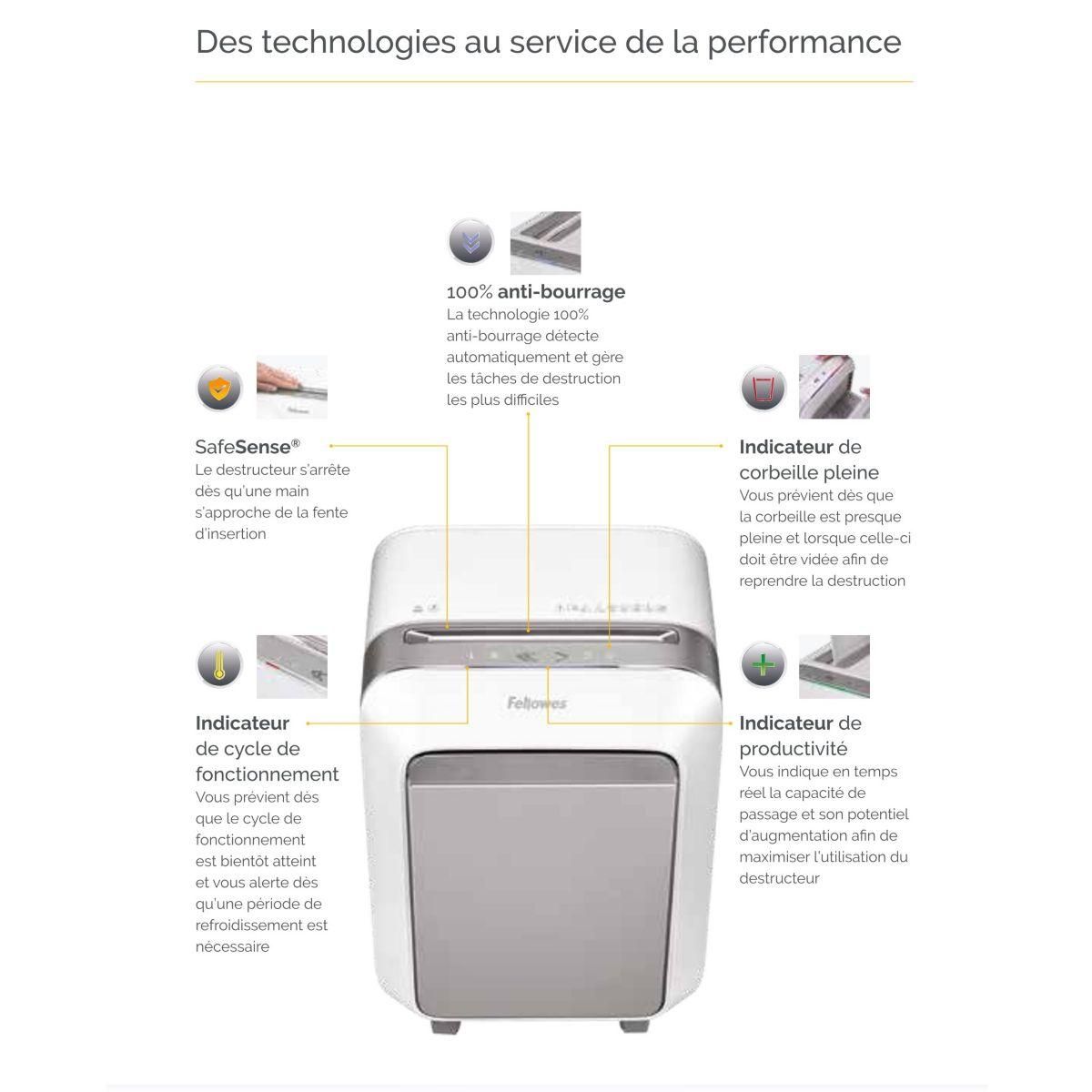 Fellowes Destructeur MICROSHRED LX200 NOIR