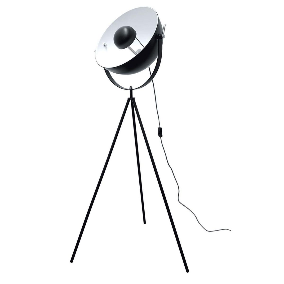 The Home Deco Factory Lampadaire trépied en métal Cinéma - H. 145 cm