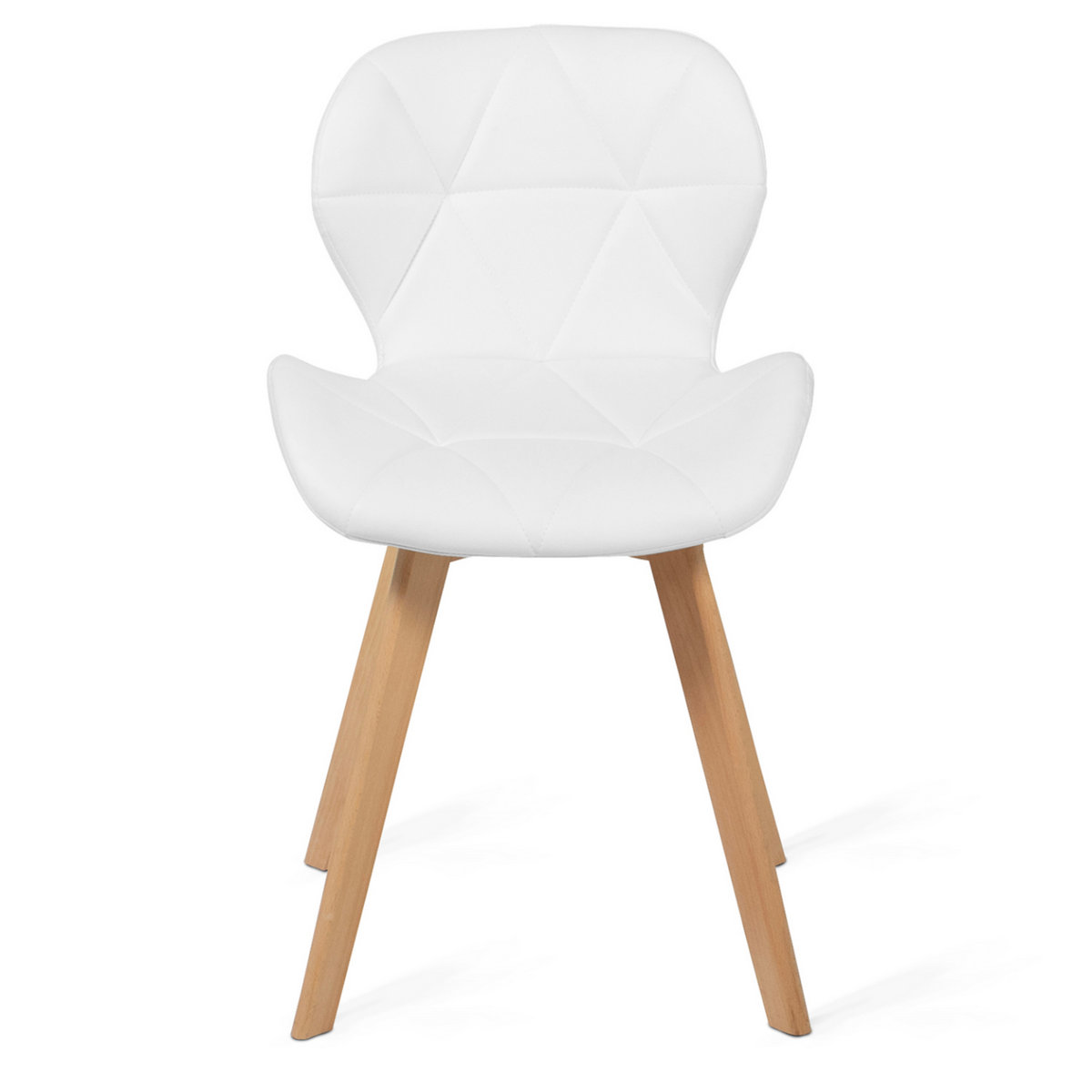 ID MARKET Lot de 4 chaises ROBINE en PU blanches pour salle à manger