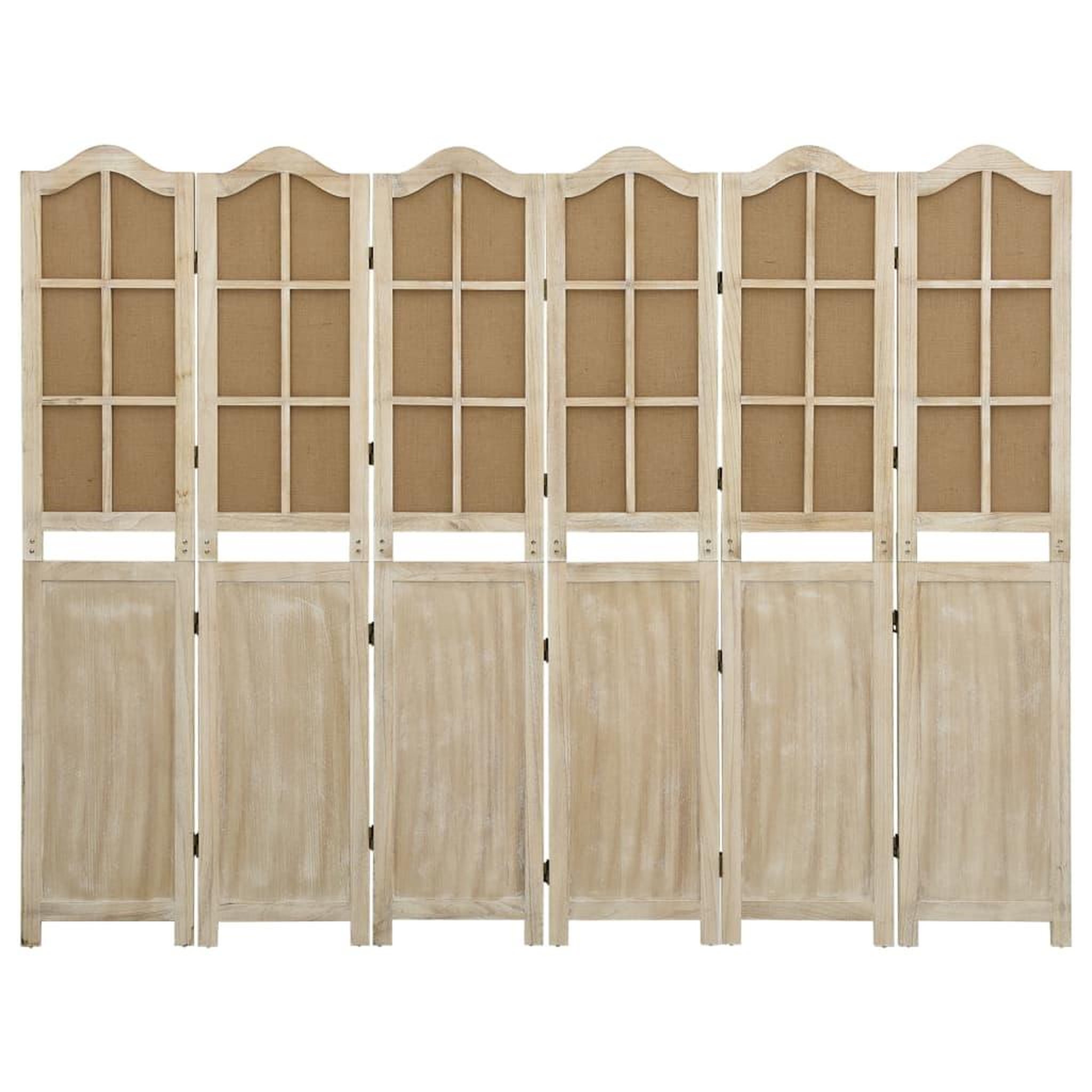 Voir la diapositive 2 : VIDAXL Cloison de separation 6 panneaux Marron 214x165 cm Tissu