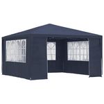 VIDAXL Tente de reception avec parois laterales 4x4 m Bleu 90 g/m^2