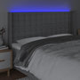 Voir la diapositive 4 : VIDAXL Tete de lit a LED Gris clair 203x16x118/128 cm Tissu