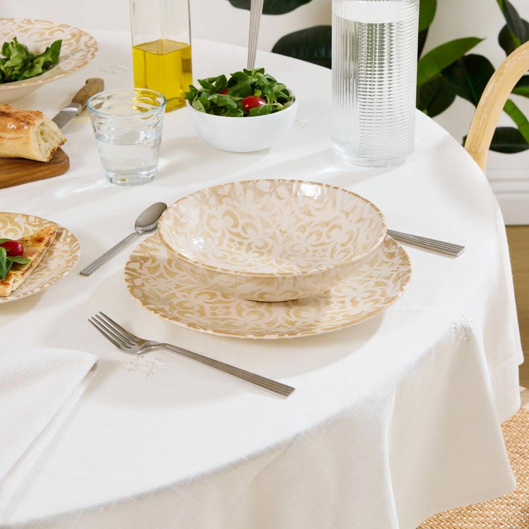 Voir la diapositive 4 : SECRET DE GOURMET Lot de 6 assiettes creuses  anna  20cm crème