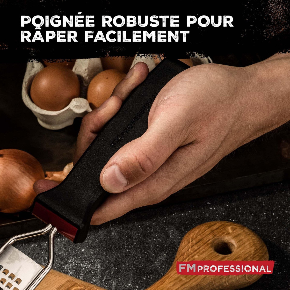 FM PROFESSIONAL Râpe à zeste longue gros grain avec couvercle de protection 42 cm FM Professional Gourmet