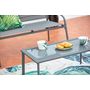 Voir la diapositive 5 : CONCEPT USINE Salon jardin bas gris 4 places en acier ETIORA