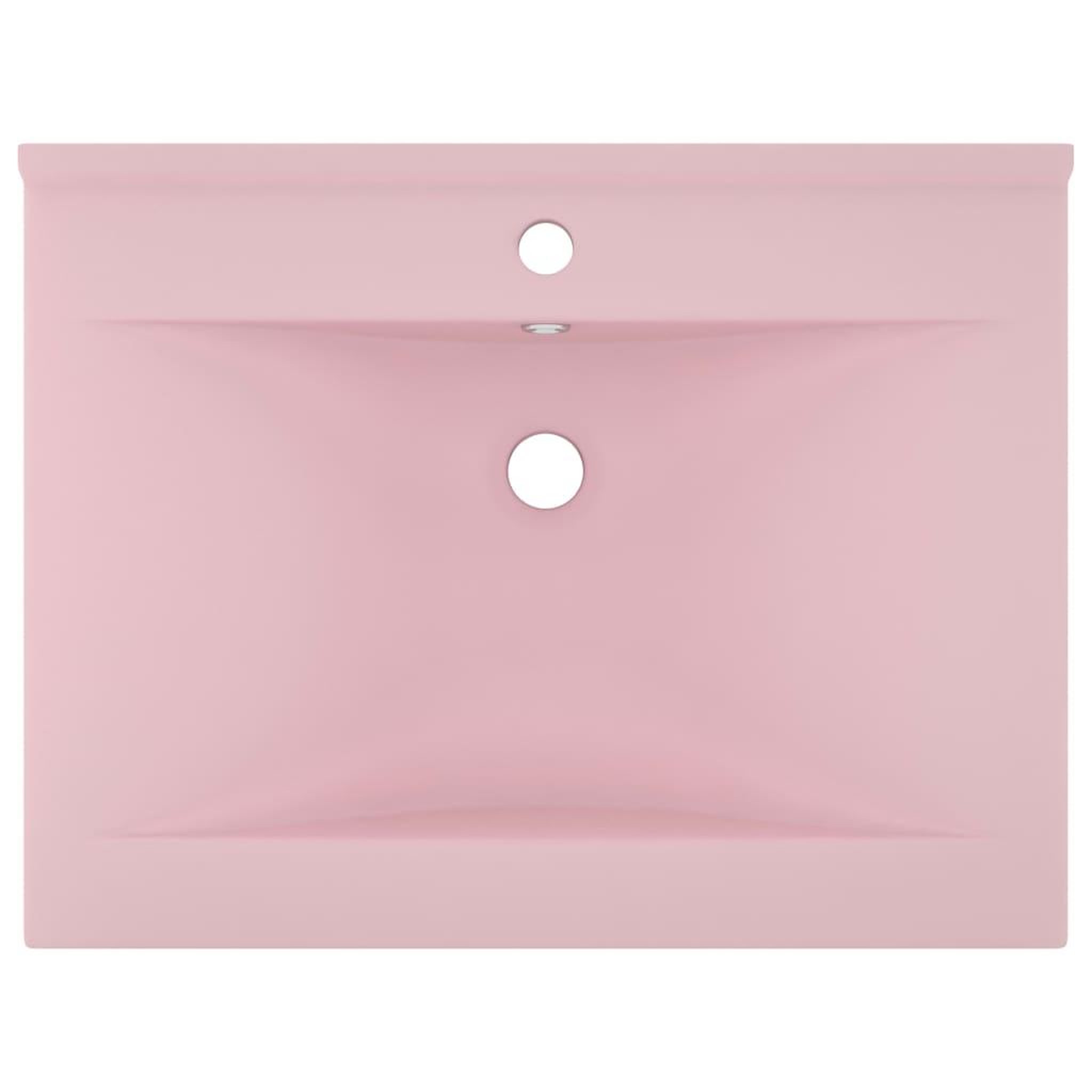 Voir la diapositive 3 : VIDAXL Lavabo avec trou de robinet Rose mat 60x46 cm Ceramique