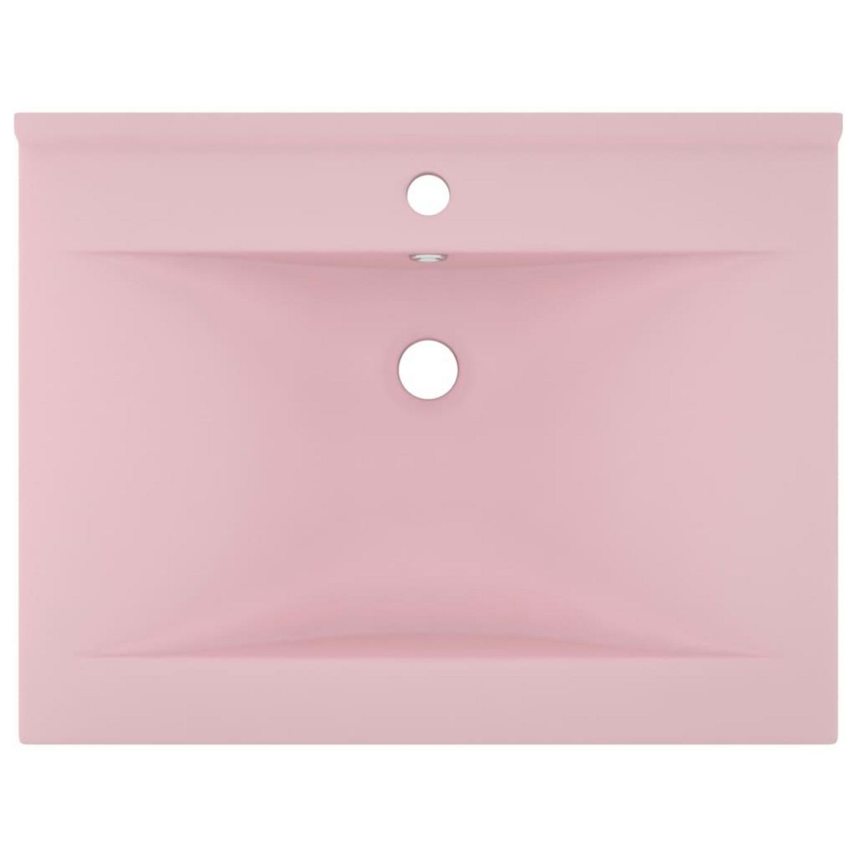 VIDAXL Lavabo avec trou de robinet Rose mat 60x46 cm Ceramique