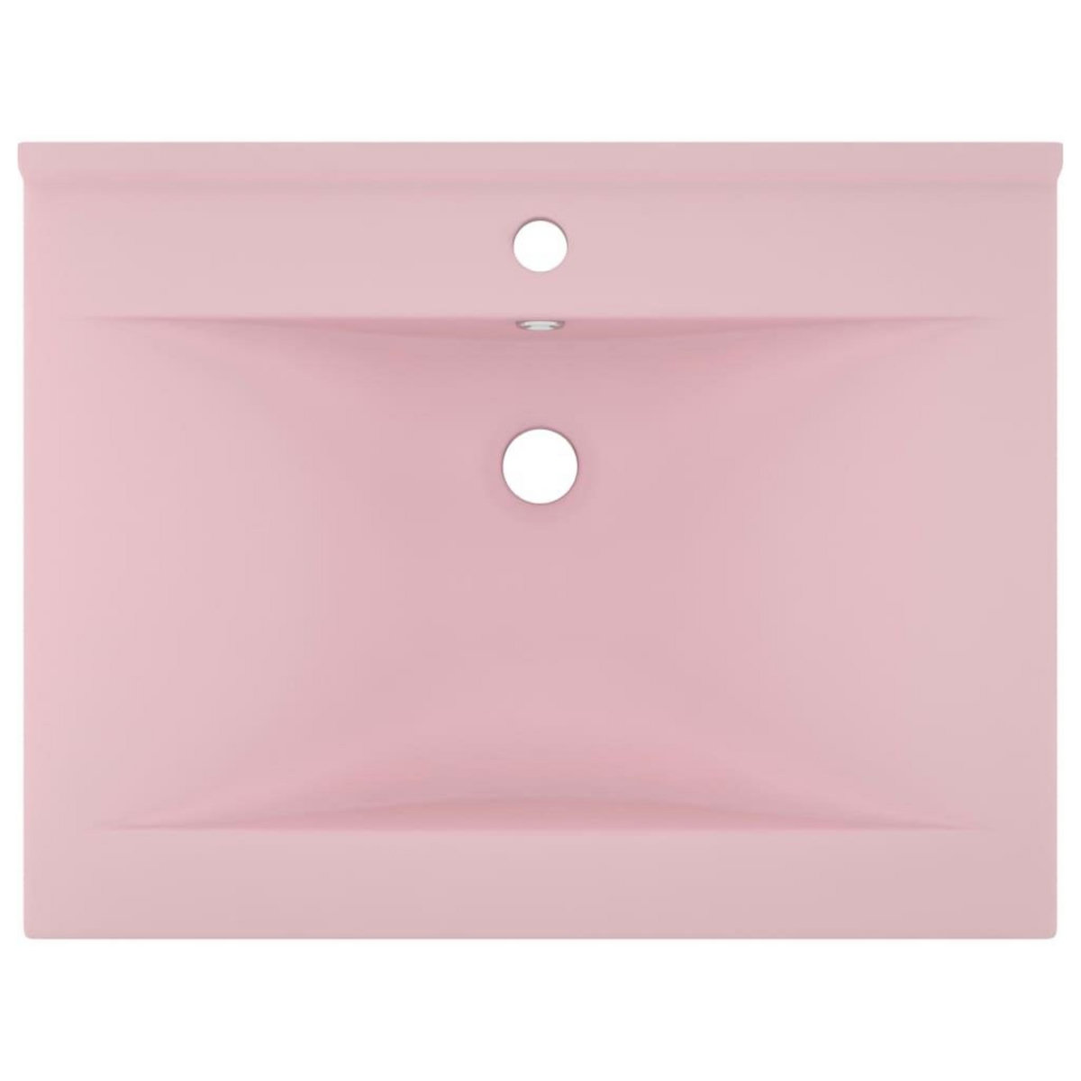 VIDAXL Lavabo avec trou de robinet Rose mat 60x46 cm Ceramique