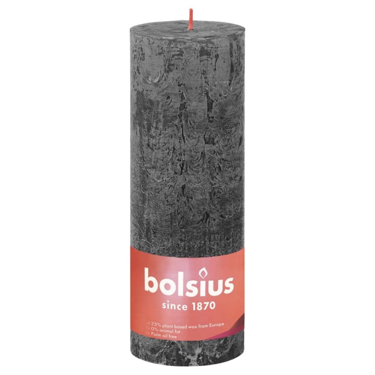 BOLSIUS Bolsius Bougies pilier rustiques Shine 4 pcs 190x68 mm Gris orageux