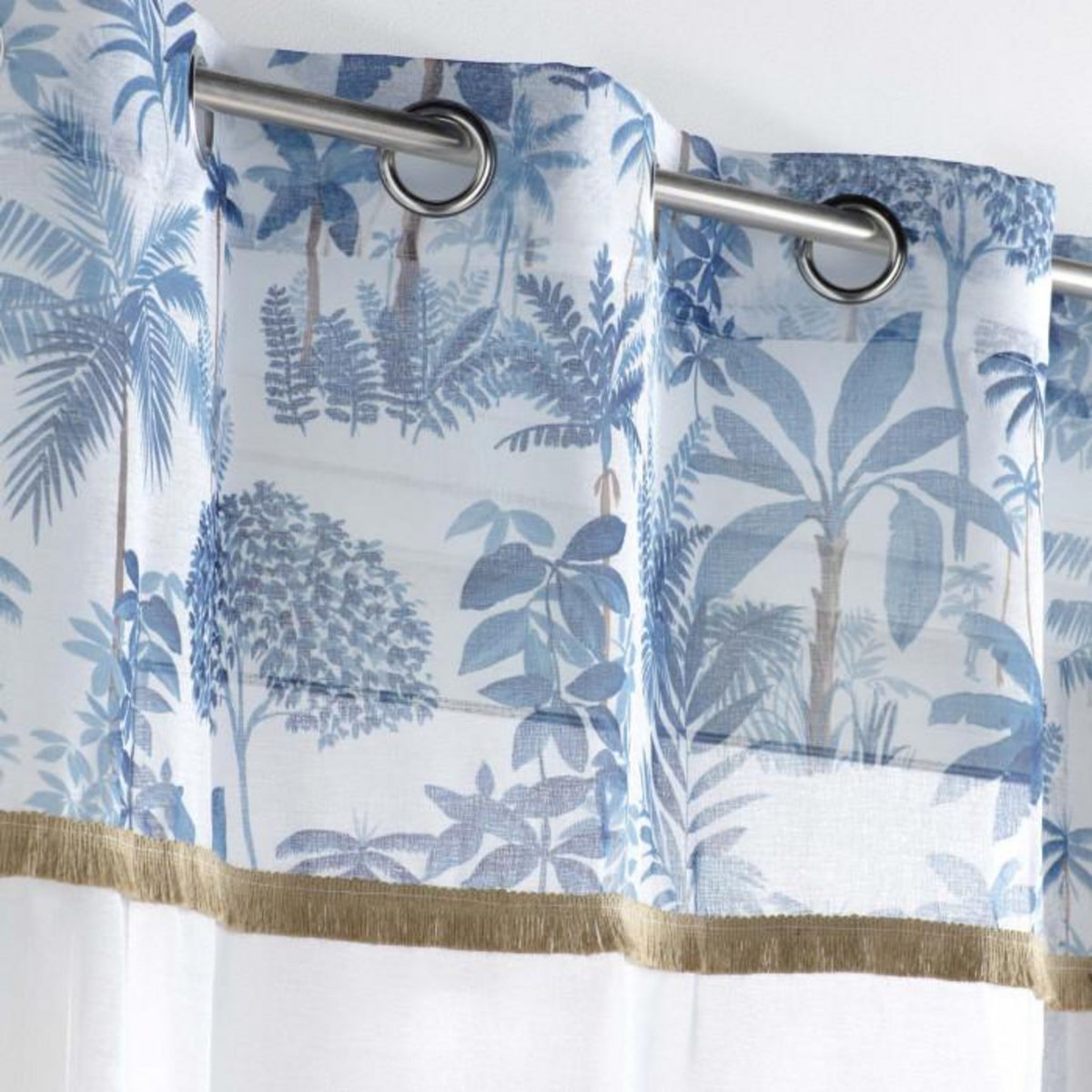 Paris Prix Rideau Voilage Imprimé  Amazonia  140x240cm Bleu