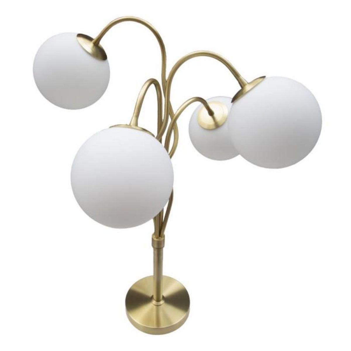 Paris Prix Lampe à Poser Design 4 Sphères  Glamy  74cm Blanc & Or
