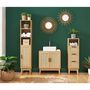 Voir la diapositive 7 : Colonne de rangement salle de bain avec cannage naturel H150cm AMANDINE 