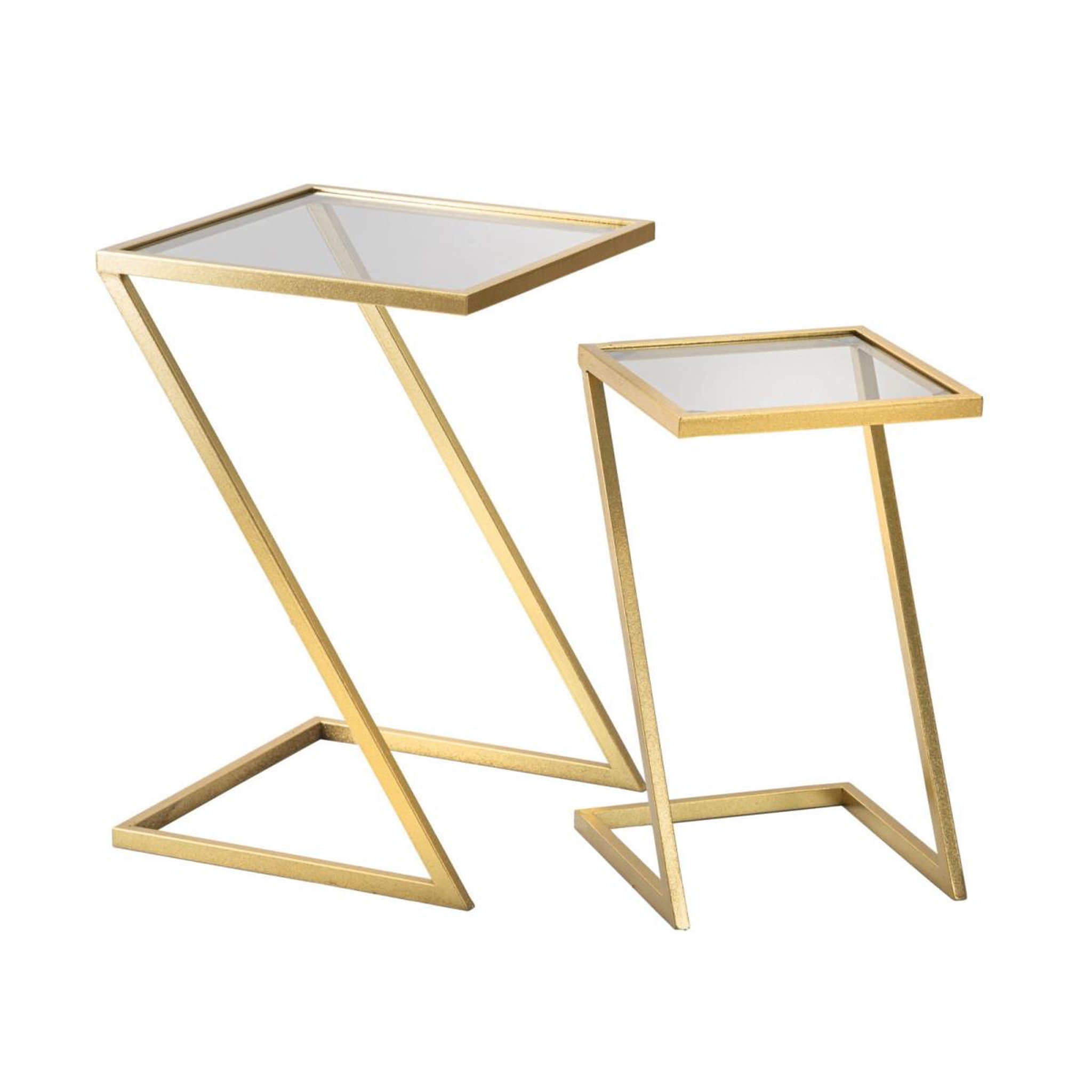 Paris Prix Lot de 2 Tables d'Appoint Gigognes  Zoe  60cm Or
