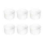 FIVE Lot de 6 Ramequins Ronds  Céramique  9cm Blanc