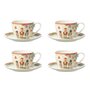 Voir la diapositive 1 : Paris Prix Lot de 4 Tasses à Thé & Sous-Tasses  Casse-Noisette  22cl Blanc