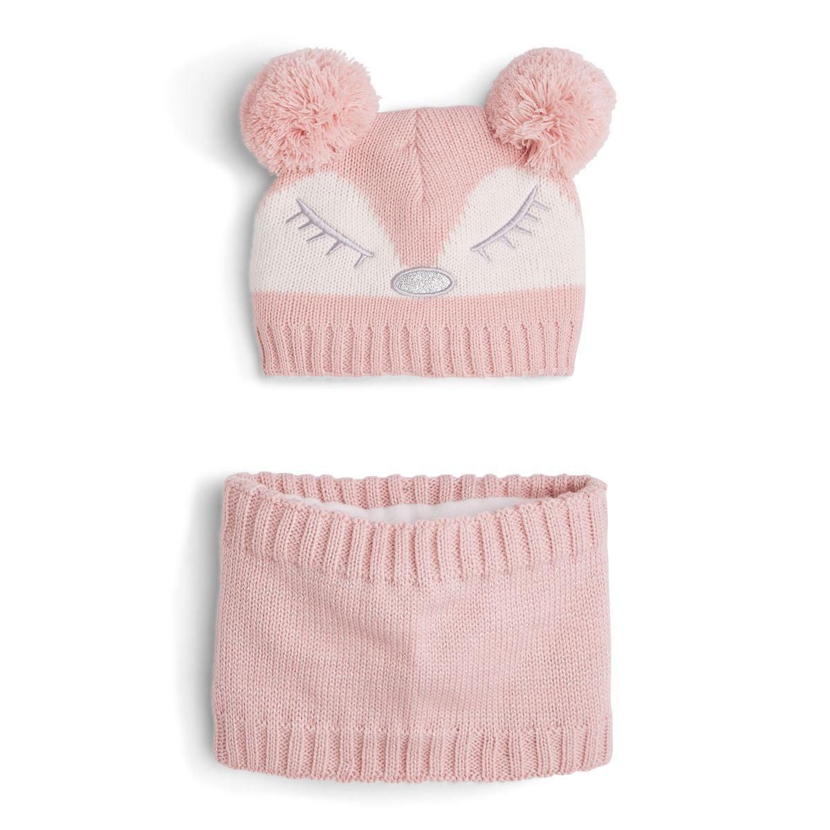 IN EXTENSO Ensemble snood + bonnet bébé fille