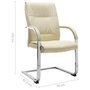 Voir la diapositive 6 : VIDAXL Chaise de bureau cantilever Creme Similicuir