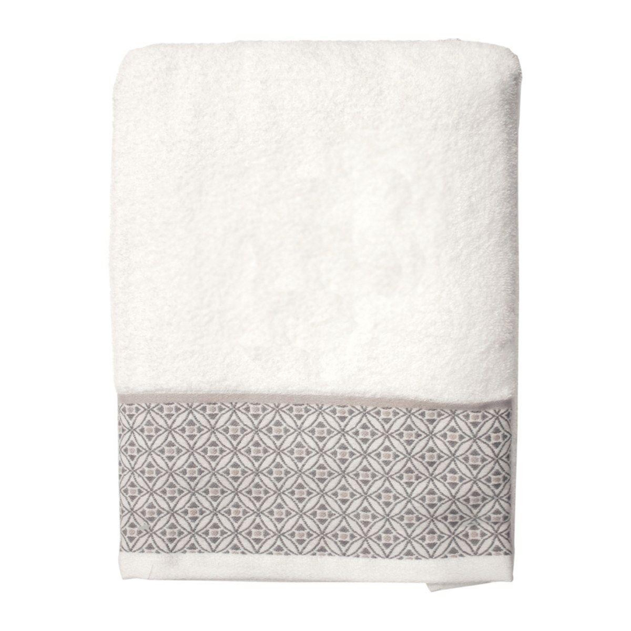 Douceur d'Intérieur Serviette de Toilette Jacquard  Belina  50x90cm Blanc