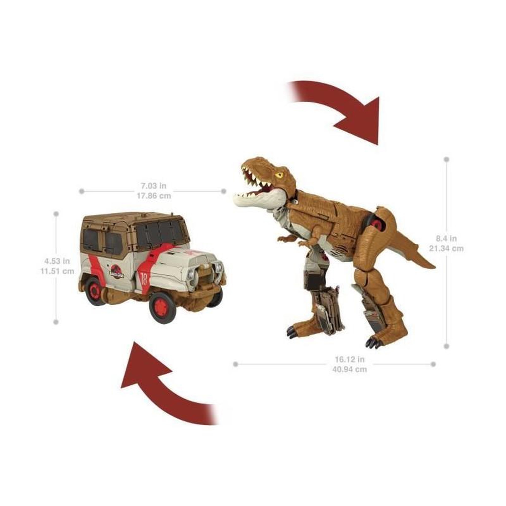 Voir la diapositive 2 : MATTEL T.REX TRANSFORMATION - FIERCE - MATTEL - HPD38 - DINOSAURE JURASSIC WORLD
