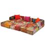 Voir la diapositive 2 : VIDAXL Pouf modulaire a 3 places Patchwork Tissu