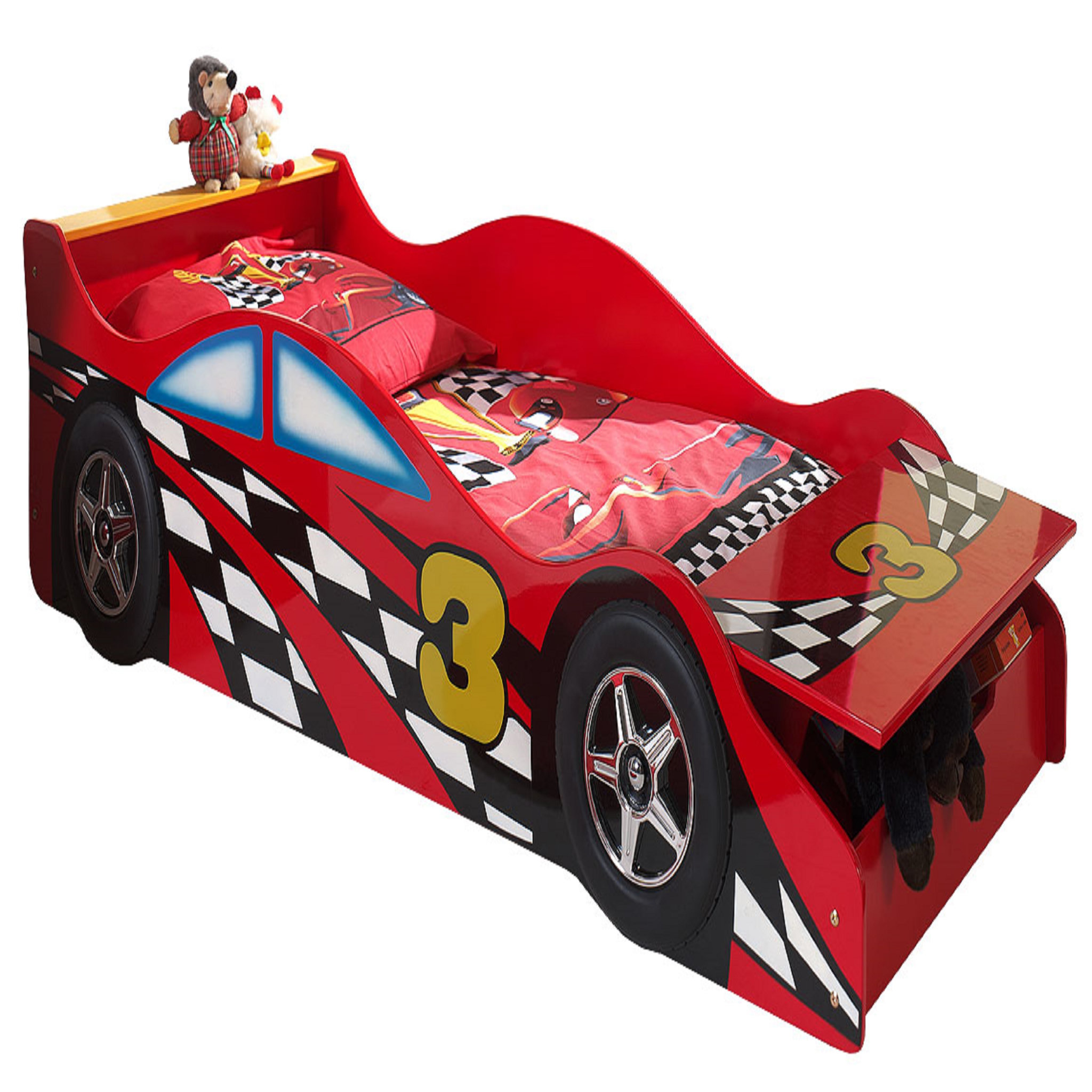 Voir la diapositive 2 : Lit enfant voiture 70 x 140 cm RACING