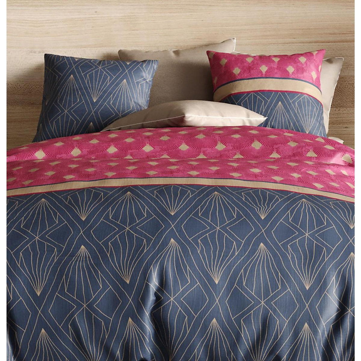 ATELIER DU COTON Parure housse de couette 100%coton 57fils lily