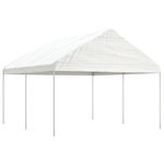 VIDAXL Belvedere avec toit blanc 4,46x4,08x3,22 m polyethylene