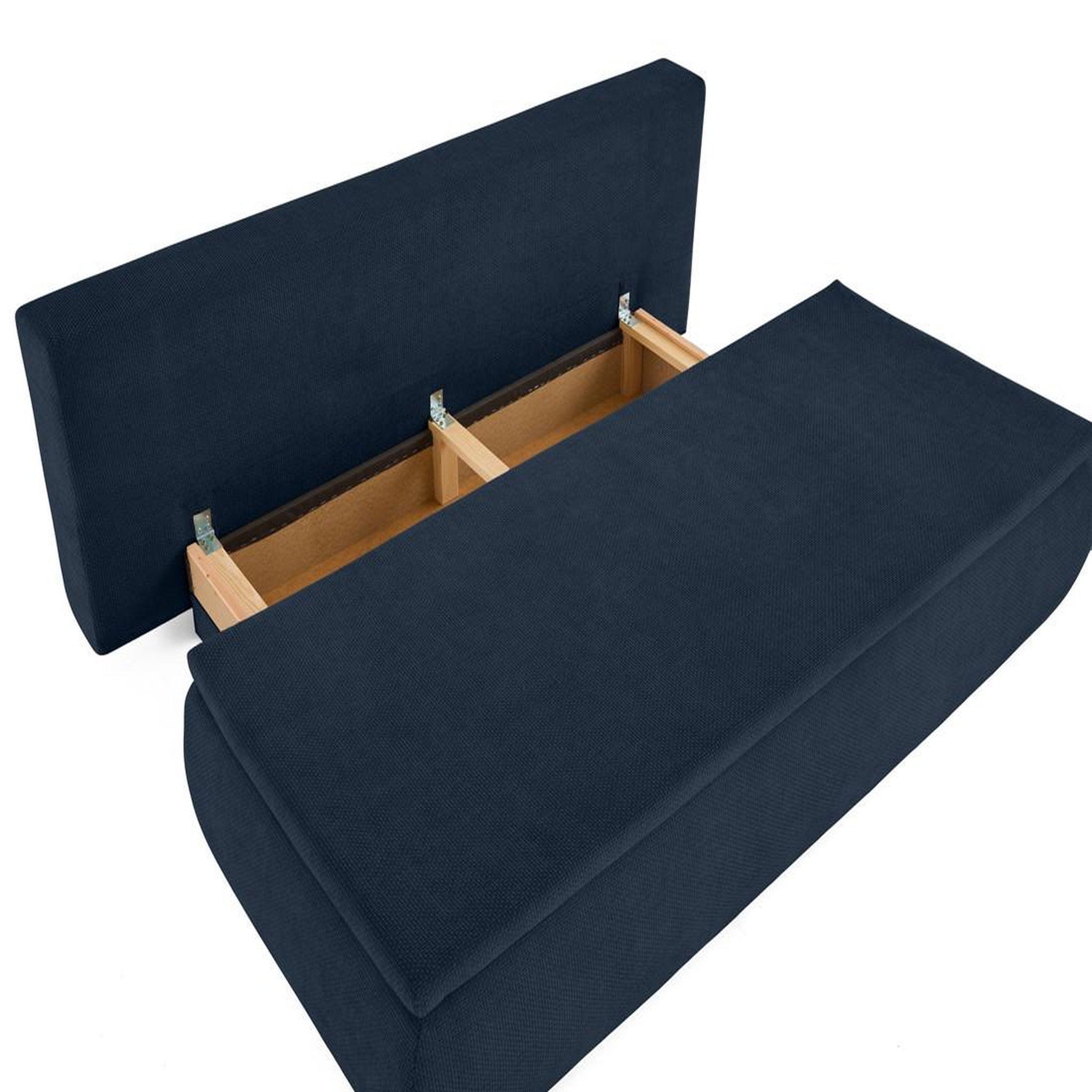Voir la diapositive 3 : BEST MOBILIER Kurt - canapé 3 places convertible avec coffre en velours texturé